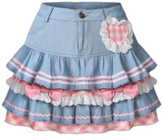 Cute Cotton Ruffle Skirt, Cute Cotton Ruffled Skirt, Cute Cotton Skirt With Ruffles, Cute Cotton Mini Skirt With Ruffles, Cute Fitted Mini Denim Skirt, Ruffled Mini Length Denim Skirt, Cotton Ruffled Mini Denim Skirt, Ruffled Cotton Denim Mini Skirt, Cotton Denim Mini Skirt With Ruffles