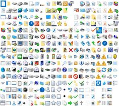 a large collection of different computer icons