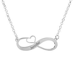 Personalized accessories make thoughtful gifts. Go ahead and pick up this polished infinity heart necklace for your loved one or treat yourself to this chic customized piece -- you deserve it! From Veronese Collection® Jewelry. Infinity Necklace For Valentine's Day Personalized Gift, Customized Infinity Jewelry For Valentine's Day, Stainless Steel Double Heart Necklace For Anniversary, Infinity Stainless Steel Necklace For Anniversary, Personalized Infinity Necklaces As Gifts, Personalized Infinity Necklaces For Gifts, Personalized Infinity Necklace For Mother's Day, Personalized Infinity Necklaces For Anniversary Gift, Personalized Infinity Necklace For Gifts