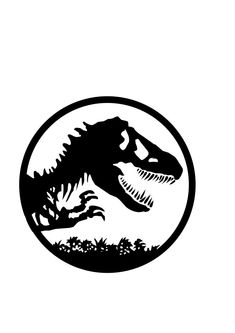 a black and white image of a dinosaur