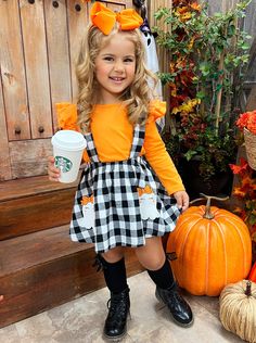 Girl Toddler Fall Outfits, Fall Outfits Girls Kids, Toddler Fall Photos, Kid Halloween Costumes Girl, Fall Toddler Outfits Girl, Toddler School Outfits Girl, Toddler Girl Costumes For Halloween, Girl Toddler Halloween Costumes, Toddler Girl Overalls Outfit