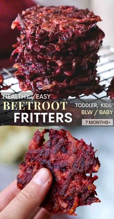 beet fritters Blw Eggplant, Blw Beet Recipes, Blw Beets, Beet Baby Food, Beets For Babies, Beetroot Meals, Baby Led Weaning Dairy Free, Vegetable Sides For Kids, Blw Veggies