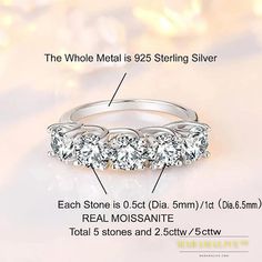 an image of three stone ring size guide