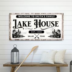 Lake House Sign VIII Style 2 - Image by Tailored Canvases Lake House Signs, Fathers Day Sale, Personalized Signs, Home Signs, Lake House, Wall Canvas, Canvas Wall Art, Lake, Signs