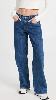 SLVRLAKE Mica Wide Leg Jeans | Shopbop Slvrlake Denim, Jeans Fabric, Jean Trends, Denim Trends, Loose Jeans, Premium Denim, Who What Wear, Wide Leg Jeans, Denim Fashion