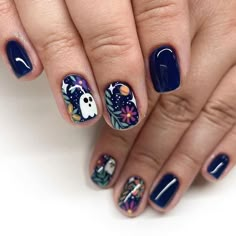 Micro Nail Art, Outer Space Nails, Future Nails, Nail Art Halloween, November Nails, Sns Nails, Lovely Nails, Colorful Nail, Holiday Nail