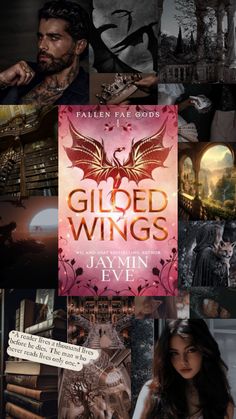 a collage of photos with the words gilded wings written on them and images of people