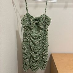 Super Cute But I Can’t Fit Into It. Never Worn. Size S Cheap Green Dresses From Urban Outfitters, Zara Silk Dress, Navy Summer Dress, Silk Party Dress, City Chic Dresses, Black Short Sleeve Dress, Beach Mini Dress, Windsor Dresses, Green Floral Dress