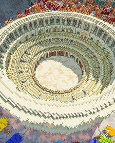 an aerial view of a building made out of legos