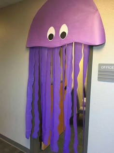 an office door decorated to look like a jellyfish