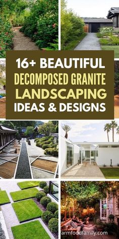 the front yard and back yard are featured in this collage with text that reads 16 beautiful