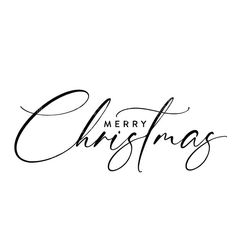 the word merry christmas written in cursive writing on a white background with black ink