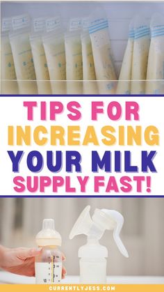 baby bottles with the words tips for increasing your milk supply fast