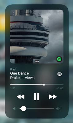 an iphone screen with the music player on it