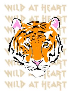 a drawing of a tiger's face on a white background