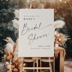 a welcome sign for a bridal shower