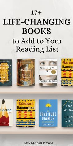 books on a shelf with the title 17 life - changing books to add to your reading list