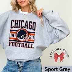 Unisex Sweaters -Non Fitting -Runs True To Size -Available In S, M, L, Xl, 2xl,3xl. - 50% Cotton And 50% Polyester Material: Our Products Are Officially Licensed, Designed And Printed In Usa. - Fast Shipping: Shipped Directly From Usa. - Great Gift Ideas: Buy It Now And Make It A Great Gift For Yourself Or Your Beloved Ones On Birthday, Halloween, Christmas, New Year, Father's Day, Mother's Day, ... ** Please Consult The Sizing Chart Before Purchasing, We Are Not Responsible For Any Mis-Sizing. Chicago Sweatshirt, Gifts For Football Fans, Football Sweatshirt, Great Gift Ideas, Unisex Sweater, Sweaters Crewneck, Sweater Making, Denim Top, Halloween Christmas