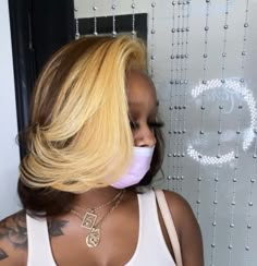 Blonde And Brown Hair Color Black Women Skunk Stripe, Brown With Blonde Skunk Stripe, Ginger And Blonde Hair Black Women, Ginger Blonde Hair, Hair Colour Design, Color For Black Hair, Skunk Stripe, 4a Natural Hair