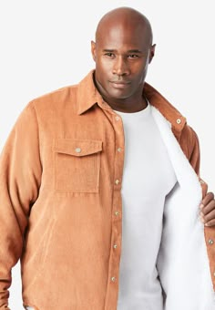 <div>This easy-to-layer corduroy jacket is designed with a soft sherpa lining to keep you warm throughout the season. This lightweight jacket was styled with a</div> Flannel Shirt Dress, Barn Jacket, Mens Scrubs, Muscle Shirts, Thermal Shirt, Men's Coats & Jackets, Swimsuits For All, Chambray Shirt, Trending Styles