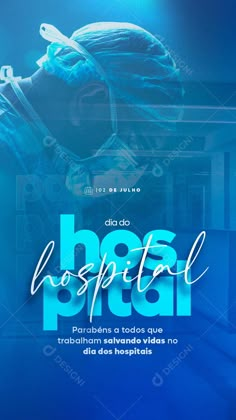 a blue poster with the words best hospital on it