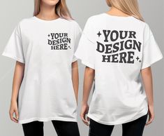 Oversized Tops With Custom Print, Oversized White Tops With Custom Print, White Oversized Shirt With Custom Print, Oversized Short Sleeve Shirt With Branding, Oversized White Top With Custom Print, Oversized Short Sleeve Tops With Branding, White Tee Mockup, Mock Up T Shirt, Tee Mockup