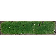 an aerial view of grass and dirt in the middle of a white area with black dots on it