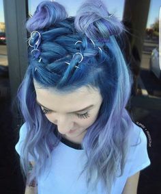 ✧･ﾟ. angrydinosaurx ✧* Blue And Purple Hair, Fest Outfits, Pastel Hair, Dye My Hair, Purple Hair, Gorgeous Hair, Damaged Hair