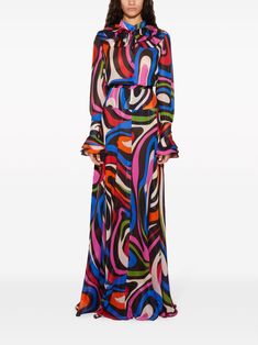 Find EMILIO PUCCI Marmo-print Silk Maxi Skirt on Editorialist. royal blue/multicolour silk georgette swirl print pleat detailing semi-sheer construction flared design floor-length flared hem Silk Maxi Skirt, Printed Silk Shirt, Silk Maxi, Dolce E Gabbana, Emilio Pucci, Silk Shirt, Silk Printing, Miu Miu, Floor Length