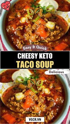 easy and quick cheesy keto taco soup is the perfect meal to make