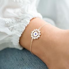 Say hello to summer with this beautiful Birth Flower Personalised Bracelet. The focal point of the elegant flower charm is a birthstone representing your birth month. This fun charm bracelet would complement any casual outfit, with the choice of silver or rose gold for the chain and flower charm. The personalised birthstone make this a perfect gift for her, for any occasion, be it a birthday, an anniversary or just because. If you love this personalised gift as much as we do, why not treat yours Bohemian Wedding Bracelets With Flower Shape, White Flower-shaped Wedding Bracelets, Dainty Flower-shaped Wedding Bracelets, Wedding Jewelry Bracelet With Flower Decoration, Delicate Flower Charm Bracelet For Weddings, Wedding Bracelet Jewelry With Flower Charm, Wedding Jewelry Bracelet With Flower Charm, Adjustable Birth Flower Bracelet For Wedding, Personalised Bracelet