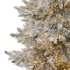 a white christmas tree with gold and silver lights