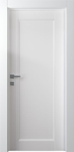 an open white door with a handle on it