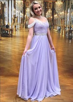 MC082,A-Line Lilac Long Prom Dresses Chiffon Evening Dress With Beading on Storenvy Lilac Prom Dress, Illusion Dress Prom, Prom Dress For Teens, One Shoulder Prom Dress, Junior Prom Dresses, Night Dresses, Unique Prom Dresses, Chiffon Evening Dresses, Dresses Chiffon