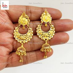 ❤️About the Item❤️ ✔ A rare detailed designer Long Dangle Drop Women's Earring handcrafted by experienced craftsmen in real solid gold symbolizing traditional Indian Craftsmanship and artistry.  ❤️DISCOUNT AND OFFERS❤️ ✔ Please contact us for any discounts or offers that are available on this item. We also provide discounts on bank transfers. Please check the payments methods below! ❤️CUSTOMIZATION❤️ ✔ Please check our designs listed in our store and don't hesitate to contact us with any custom Heavy Yellow Gold Bridal Earrings As Gift, Heavy Yellow Gold Chandbalis For Gift, Heavy Gold Bridal Earrings For Anniversary, Anniversary Yellow Gold Chandbali Jhumkas, Gold Chandbalis For Anniversary, Gold Heavy Chandbalis For Anniversary, Heavy Gold Chandbalis For Anniversary, Gold Heavy Danglers For Anniversary, Precious Jewels