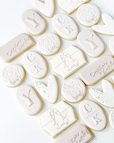 some cookies are arranged in the shape of letters and numbers