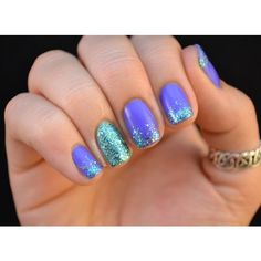 Teal Nails, Manicure Gel, Mermaid Nails, Disney Nails, Glitter Nail Art, Fancy Nails, Purple Nails, Feel Special, French Manicure