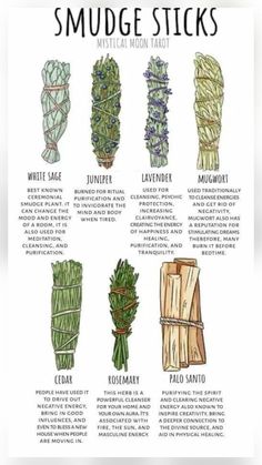 an illustrated guide to smudge sticks with instructions on how to wrap them in it