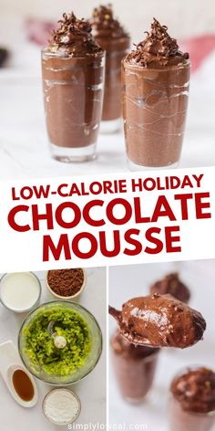 Add smooth and creamy low-calorie chocolate mousse with avocado to your Christmas dinner menu and your list of Christmas desserts and holiday goodies to try this year. One of our favorite healthy and guilt-free holiday desserts for a crowd, it’s perfect for a Christmas dinner party, potluck, or dessert table. Christmas Dessert For A Crowd, Chocolate Mousse With Avocado, Dessert For A Crowd, Low Calorie Chocolate, Easiest Dessert, Christmas Dinner Menu, Holiday Chocolate, Holiday Goodies, Christmas Dinner Party