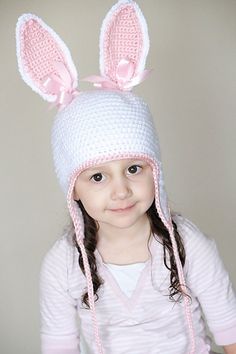 Bunny Earflap Hat Crochet Pattern Instant Download | Etsy Bunny Ear Hat Crochet, Animal Crochet Hat, Earflap Hat Crochet Pattern, Bunny Ear Hat, Kids Hats Patterns, Spring Animals, Hat Crochet Pattern, Earflap Hat, Caron Simply Soft