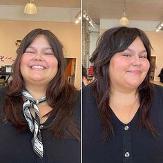 Sassy Long Cut for Thin Hair for Double Chins Flattering Hairstyles For Fat Faces, Long Stacked Haircuts, Short Stacked Wedge Haircut, Long Shaggy Bob, Hime Haircut, Assymetrical Hair, Stacked Haircut, Hairstyles For Fat Faces, Line Bob Haircut