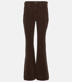 Brown Cotton Flare Jeans With Five Pockets, Brown Flared Cotton Pants, Brown Suede Pants, Luxury Outerwear, Suede Pants, Flared Pants, Citizens Of Humanity, Color Name, Brown Suede