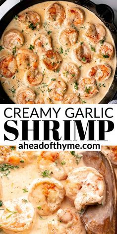 creamy garlic shrimp is an easy and delicious dinner that's ready in less than 30 minutes