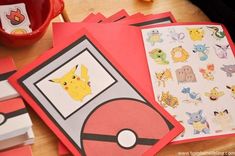 the paper is cut out to look like pokemons