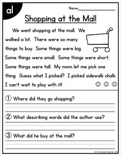 worksheet for shopping at the mall with pictures and words to help students understand what they