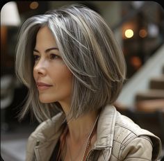 Grey Blending, Hair 50, Mom Hair, Short Silver Hair, Chin Length, Shorter Hair, Hair 2024