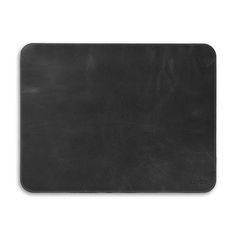 a black leather mouse pad on a white background