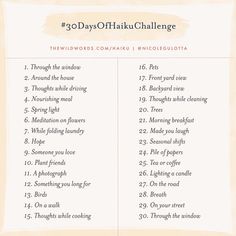 the 30 days of hakuu challenge is shown in this graphic above it's image