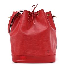 This is an authentic LOUIS VUITTON Epi Noe in Castillan Red. This chic bucket style tote is crafted of Louis Vuitton's signature textured epi leather in red. The shoulder bag features polished cowhide leather at the base, a shoulder strap and has polished gold hardware. The top cinches tight with the drawcord and opens to a spacious matching microfiber interior with a handy D ring. Louis Vuitton Noe Bag, Louis Vuitton Crossbody Bag, Louis Vuitton Crossbody, Louis Vuitton Empreinte, Embroidered Monogram, Louis Vuitton Damier Azur, S Monogram, Louis Vuitton Shoulder Bag, D Ring