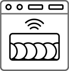 Dishwasher Machine Icon In Flat Style. Dishwasher Machine